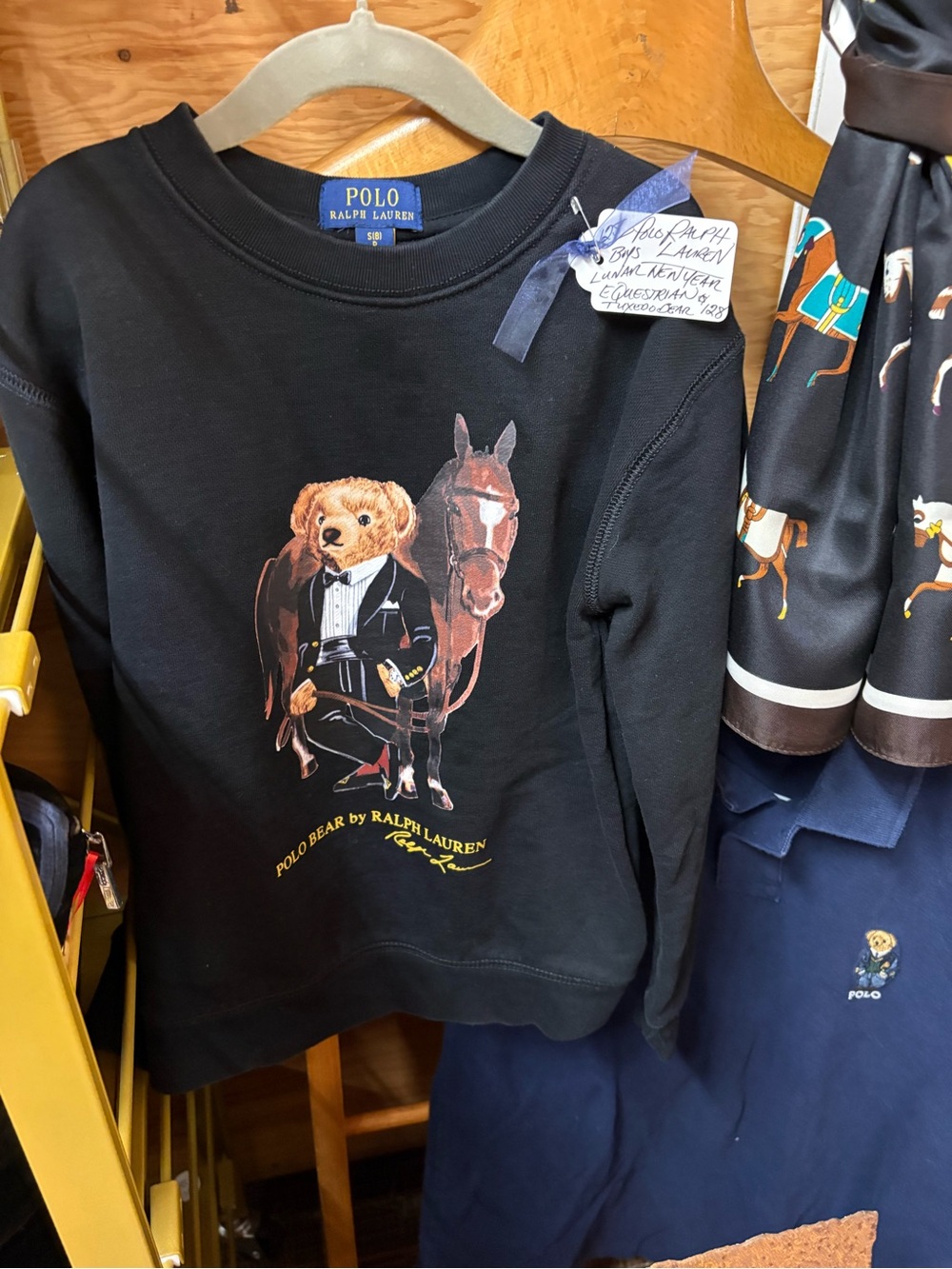 POLO BY RALPH LAUREN KiDs Size 8 Polo Bear Equestrian Crewneck Sweatshirt